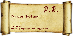 Purger Roland névjegykártya