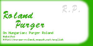 roland purger business card
